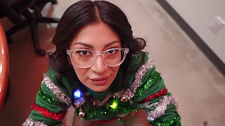 Horny office Christmas party hookup with big titty Latina coworker - Cami... Porn Video
